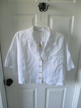 Pure DKNY 100% linen cropped shirt